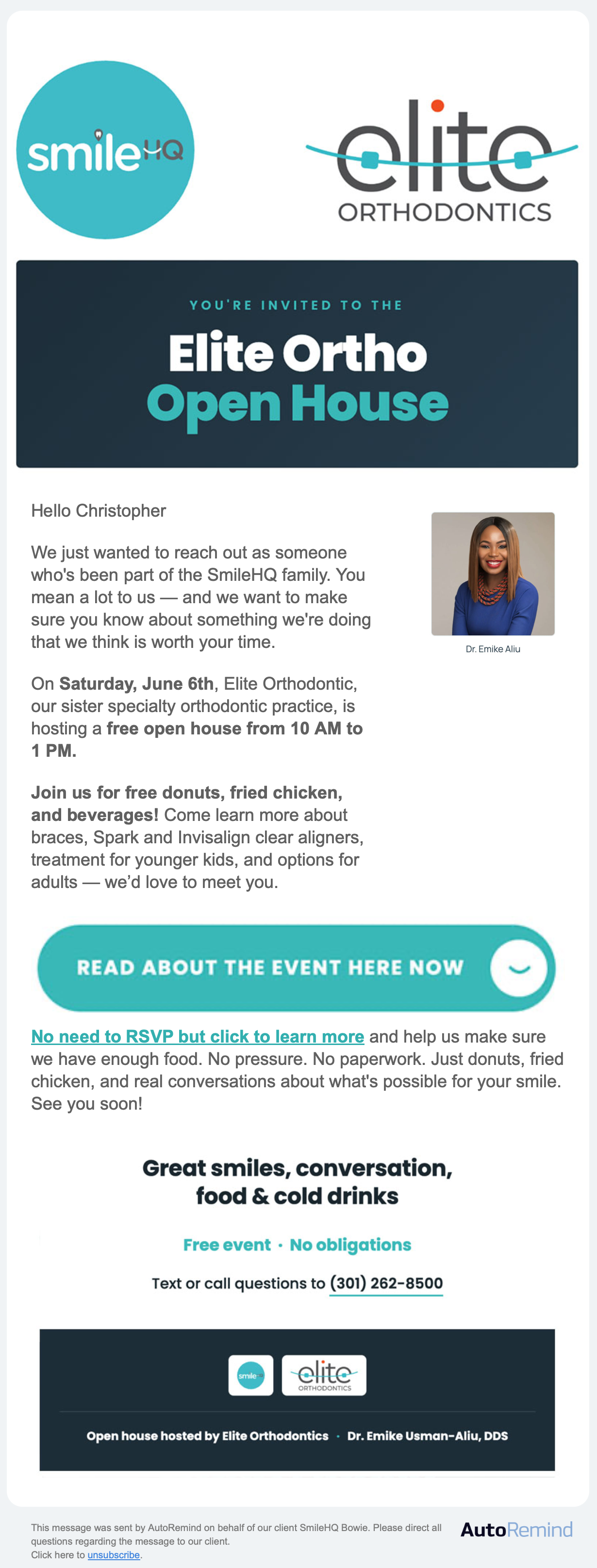 Invitation to open house